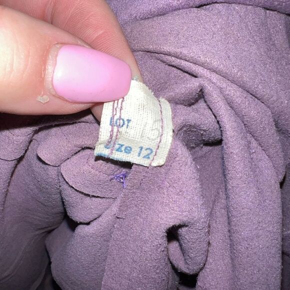 Vintage 70’s skinner ultra suede skirt and button blouse purple size 12 w/belt - Picture 11 of 13